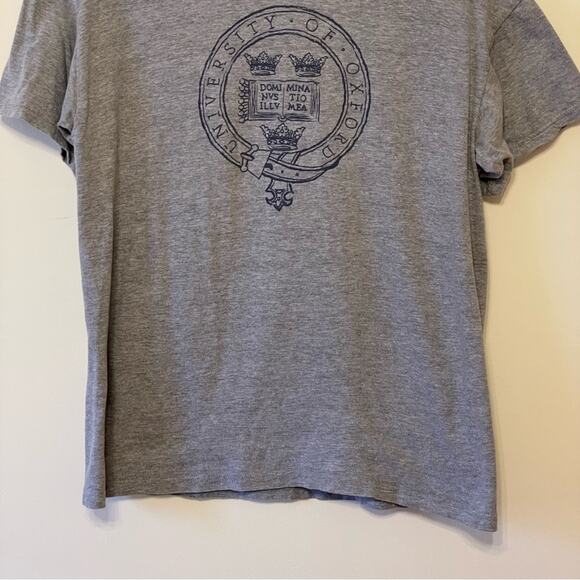 University of Oxford S casual short sleeve t-shirt gray black collegiate crown - Picture 6 of 7